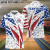 BlueJose Bowling And Pins Flag Broken Customized Name, Team Name 3D Shirt