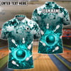 BlueJose Bowling And Pins Tie-Dye Pattern Customized Name, Team Name 3D Shirt (4 Colors)