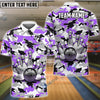 BlueJose Bowling And Pins Color Camo Pattern Customized Name, Team Name 3D Shirt (4 Colors)
