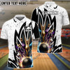 BlueJose Bowling Ball and Pins Wing Pattern Personalized Name, Team Name 3D Shirt