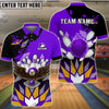 BlueJose Bowling And Pins Diamond Pattern Customized Name 3D Shirt (5 Colors)