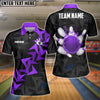 BlueJose Bowling And Pins Fallen Leaves Pattern Customized Name 3D Shirt for Women (4 Colors)