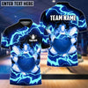 BlueJose Power of Thunder Bowling Ball Break Pins Personalized Name and Team Name 3D Shirt (4 Colors)