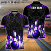 BlueJoses Bowling And Pins Tiger Pattern Customized Name, Team Name 3D Shirt (5 Colors)