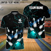 BlueJose Bowling And Pins Break Glass Pattern Customized Name 3D Shirt (5 Colors)