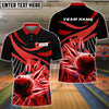 BlueJose Bowling And Pins Broken Pattern Customized Name, Team Name 3D Shirt (4 Colors)
