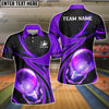 BlueJose Bowling And Pins Galaxy Pattern Customized Name, Team Name 3D Shirt for Women (4 Colors)