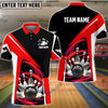 BlueJose Bowling and Pins Lightning Pattern Personalized Name, Team Name 3D Shirt (4 Colors)