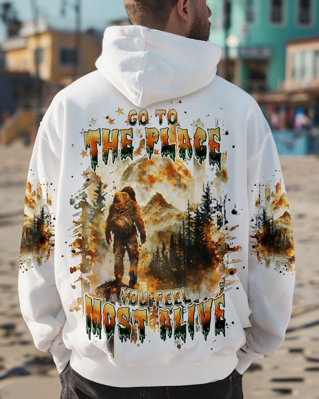 GO TO THE PLACE YOU FEEL MOST ALIVE BIGFOOT ALL OVER PRINT - TLPQ0510241