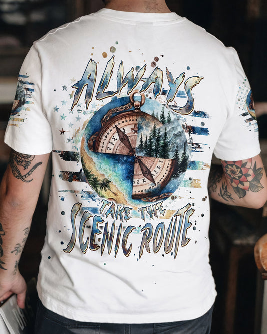 ALWAYS TAKE THE SCENIC ROUTE COMPASS ALL OVER PRINT - TLPQ2706245