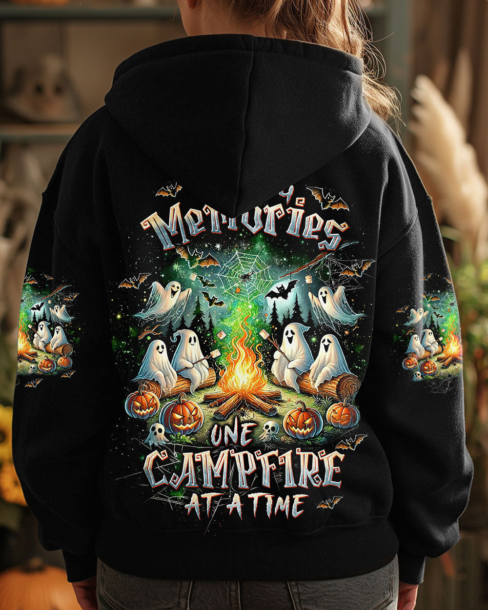 MAKING MEMORIES ONE CAMPFIRE AT A TIME BOOS HALLOWEEN ALL OVER PRINT - TLTW1009245