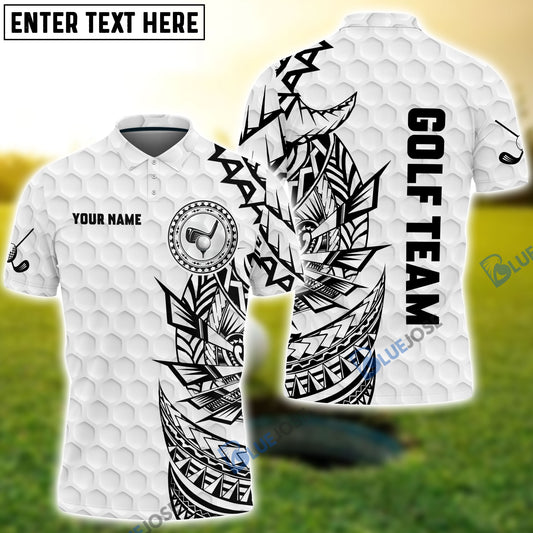 BlueJose Golf Pattern Tribal Personalized Name, Team Name Polo Shirt
