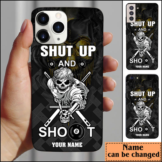 BlueJose Billiard Shut Up & Shoot Personalized Name Phone Case