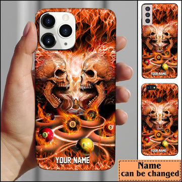 BlueJose Billiard Skull Head Personalized Name Phone Case