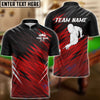 BlueJose Billiards Black And Red Lightning Personalized Shirt