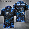 BlueJose Billiards Skull Fire Personalized Name, Team Name Shirt (5 Colors)