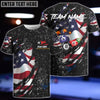 BlueJose Billiards Flag Black Personalized Name, Team Name 3D Shirt