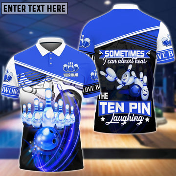 BlueJose The Blue Bowling Ball Crashing The Pins Pattern Personalized Name 3D Shirt