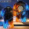 BlueJose Blue Fire Dartboard Customized Name, Team Name Unisex Shirt
