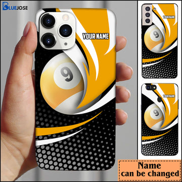 BlueJose Billiard 9 Ball Personalized Name Phone Case