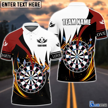 BlueJose Darts Red & White Personalized Name Shirt