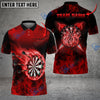 BlueJose Darts Flaming Smoke Personalized Name, Team Name Shirt (4 Colors)