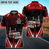 BlueJose Truck Thunder Lights Multicolor Option Personalized Name 3D Polo Shirt For Truck Driver