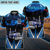 BlueJose Truck Thunder Lights Multicolor Option Personalized Name 3D Polo Shirt For Truck Driver