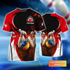 BlueJose Water And Fire In Bowling Ball Personalized Name 3D Shirt