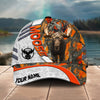 BlueJose Hunting Orange Camo White Sport Customized Name Cap