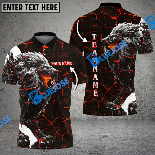 BlueJose Billiard Ball 8 Magma Lion Personalized Name, Team Name Unisex Shirt