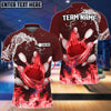 BlueJose Bowling And Pins Water and Fire Personalized Name Team Name 3D Shirt
