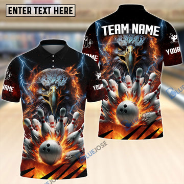 BlueJose Eagle Power Bowling And Pins Customized Name 3D Shirt