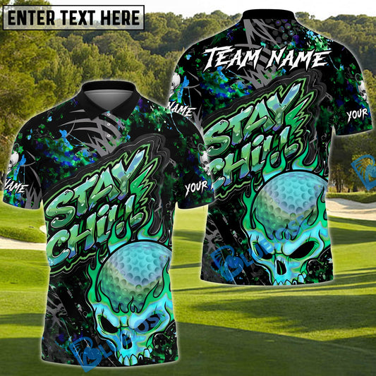 BlueJose Urban Skull Golf Polo Shirt, Customized Name & Team Name 3D Shirts (4 Colors)