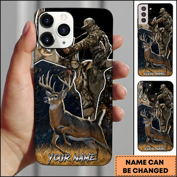 BlueJose Deer Bow Hunting Whitetail Buck Camo Archer Outdoor Multiple Options Personalized Name Phone Case