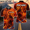 BlueJose Darts Fire Dragon Samurai Dartboard Fantasy Multicolor Options Personalized Name Shirt (4 Colors)