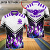 BlueJose Bowling & Pins Fire Wings Strike Design Customized Name, Team Name 3D Shirt (4 Colors)