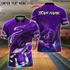 BlueJose Bowling Shark Head Customized Name, Team Name 3D Shirt (4 Colors)
