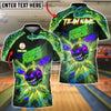 BlueJose Bowling Neon Monster Strike Force Chaos Art Customized Name, Team Name 3D Shirt (4 Colors)