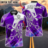 BlueJose Darts Bullseye Geometric Burst Personalized Name, Team Name Unisex Shirt (4 Colors)