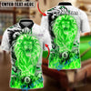 BlueJose Billiards Ball 8 Lion Electric Lightning Power Design Personalized Name Shirt (4 Colors)