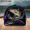BlueJose Fishing Purple Lightning Rod Splash Personalized Name Classic 3D Cap Personalized Cap (13 Breeds)