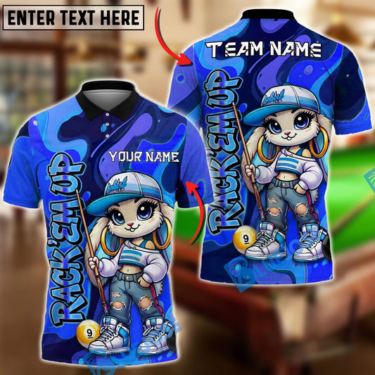 BlueJose Billiards Ball 9 Cute Rabbit Girl Colorful Graffiti Personalized Name Shirt (4 Colors)
