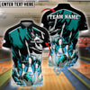 BlueJose Bowling And Pins Blazing Customized Name 3D Shirt (6 Colors)