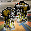 BlueJose Bowling And Pins Blazing Customized Name 3D Shirt (6 Colors)