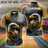 BlueJose Bowling And Pins Black Flame Eagle Customized Name 3D Shirt (6 Colors)