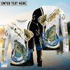 Bluejose Crappie Fishing Black Golden Hook Name & Team Name 3D Shirts