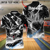 BlueJose Bowling And Pins Neon Thunder Wolf Strike Design Customized Name, Team Name 3D Shirt (4 Colors)