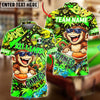 BlueJose Billiards Graffiti Cool Monkey 9 Ball Character Personalized Name Shirt (4 Colors)