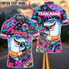 BlueJose Darts Graffiti Cool Dolphin Game Character Multicolor Options Personalized Name Shirt (4 Colors)